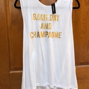 Brand new game day and champagne tank top